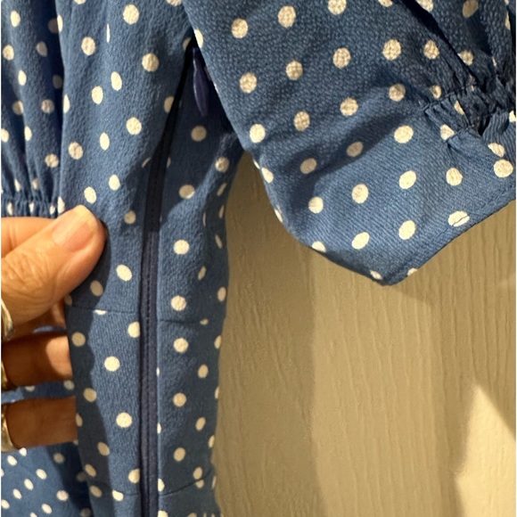 Kate Spade Cornflower Blue Tea Garden Toss Poplin Fit and Flare Dress - Picture 9 of 16